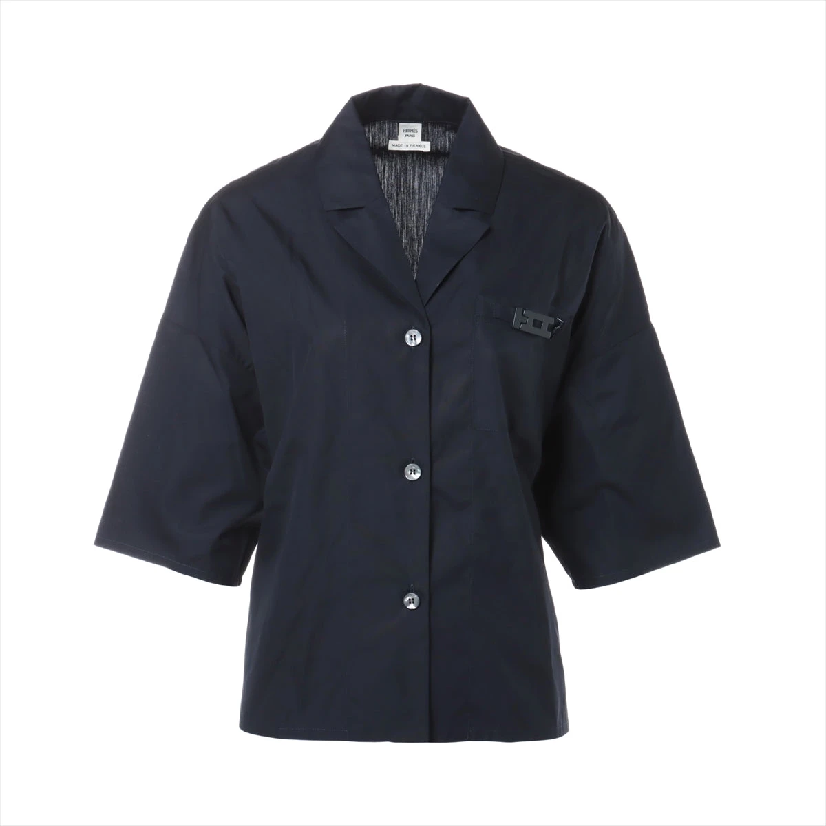 エルメス コットン シャツ 36 レディース ネイビー A2340317 エルメス コットン シャツ 36 レディース ネイビー A2340317