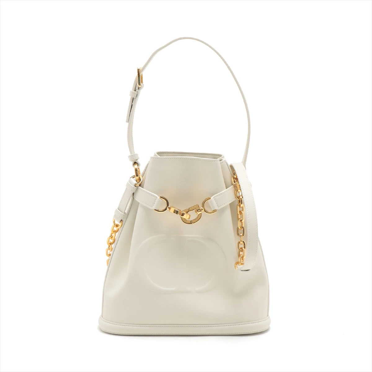 Christian Dior ホワイトレザーショルダーバッグ