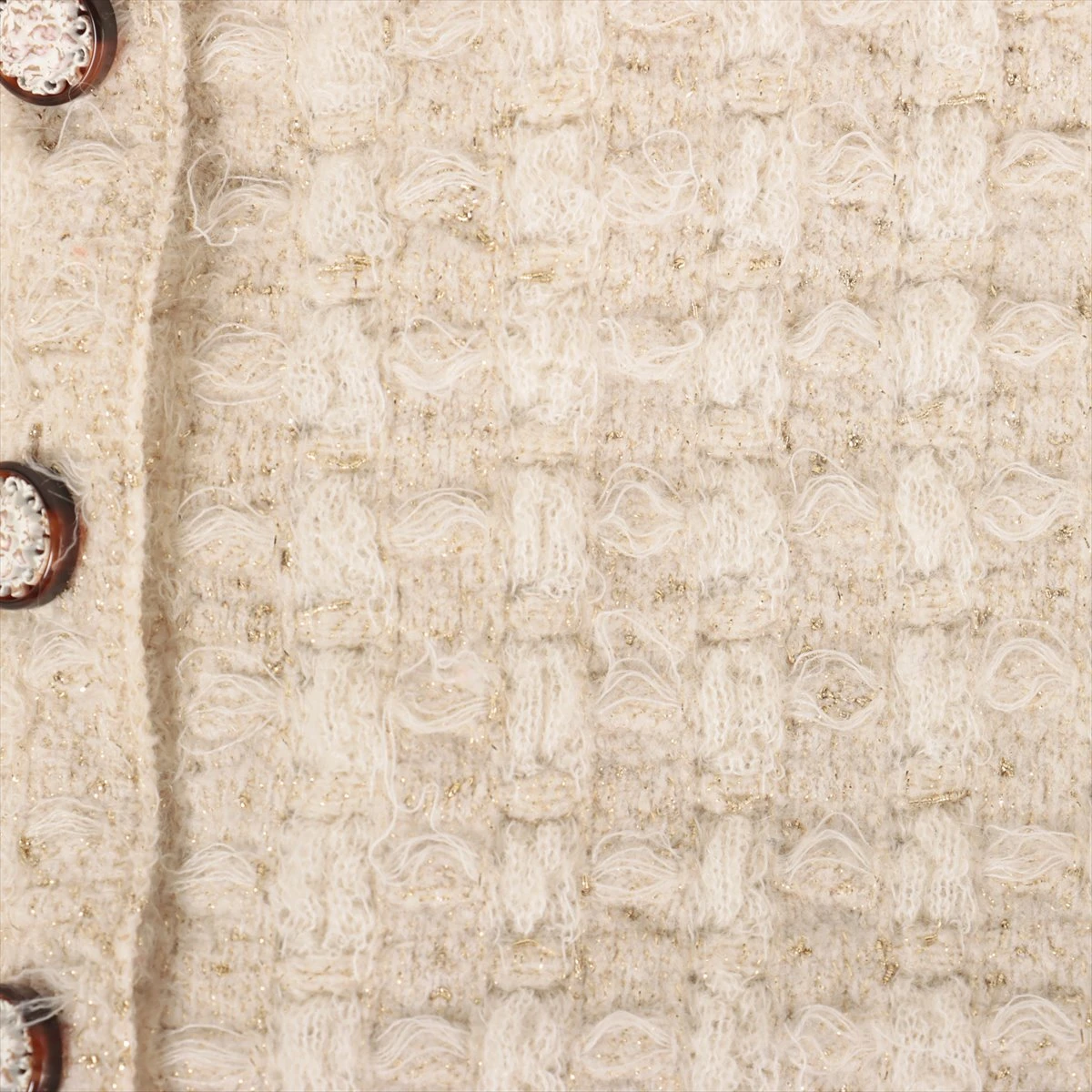 シャネル ココボタン P57 ポリエステル×レーヨン カーディガン 42