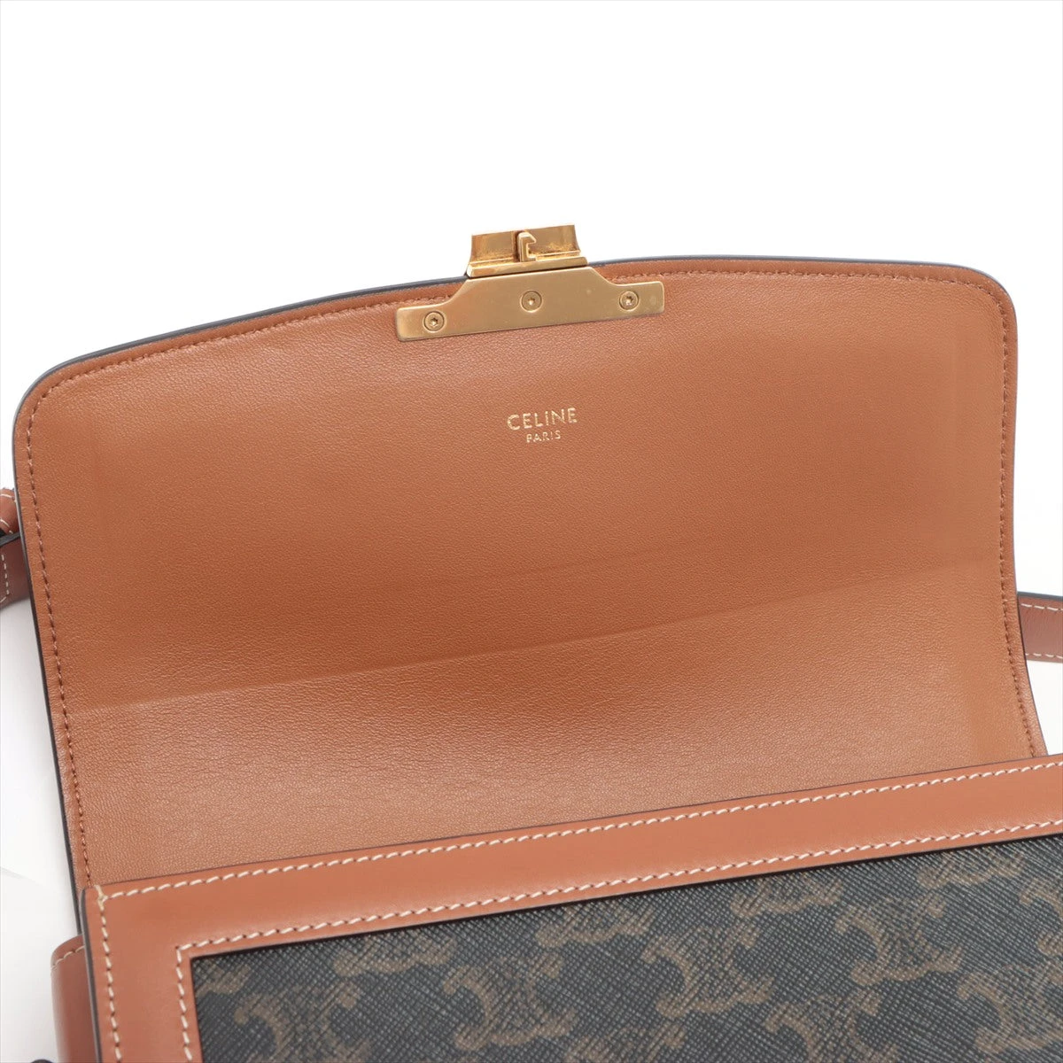 セリーヌ トリオンフ ティーン PVC×レザー ショルダーバッグ