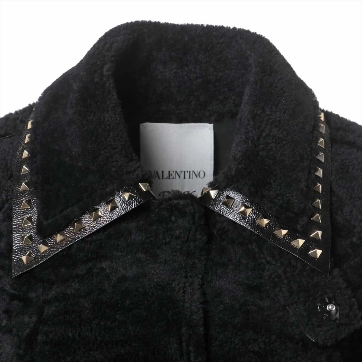 ヴァレンティノ ラム レザージャケット 40S レディース ブラック