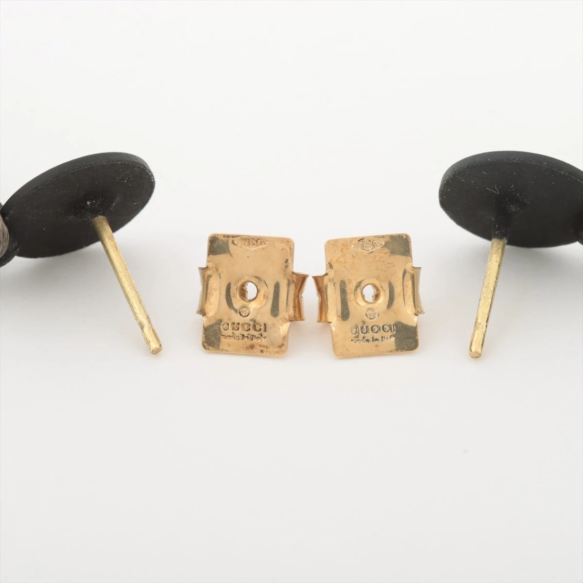 グッチ ピアス(両耳用) メタル×アセテート キャッチのみ重量0.8g 