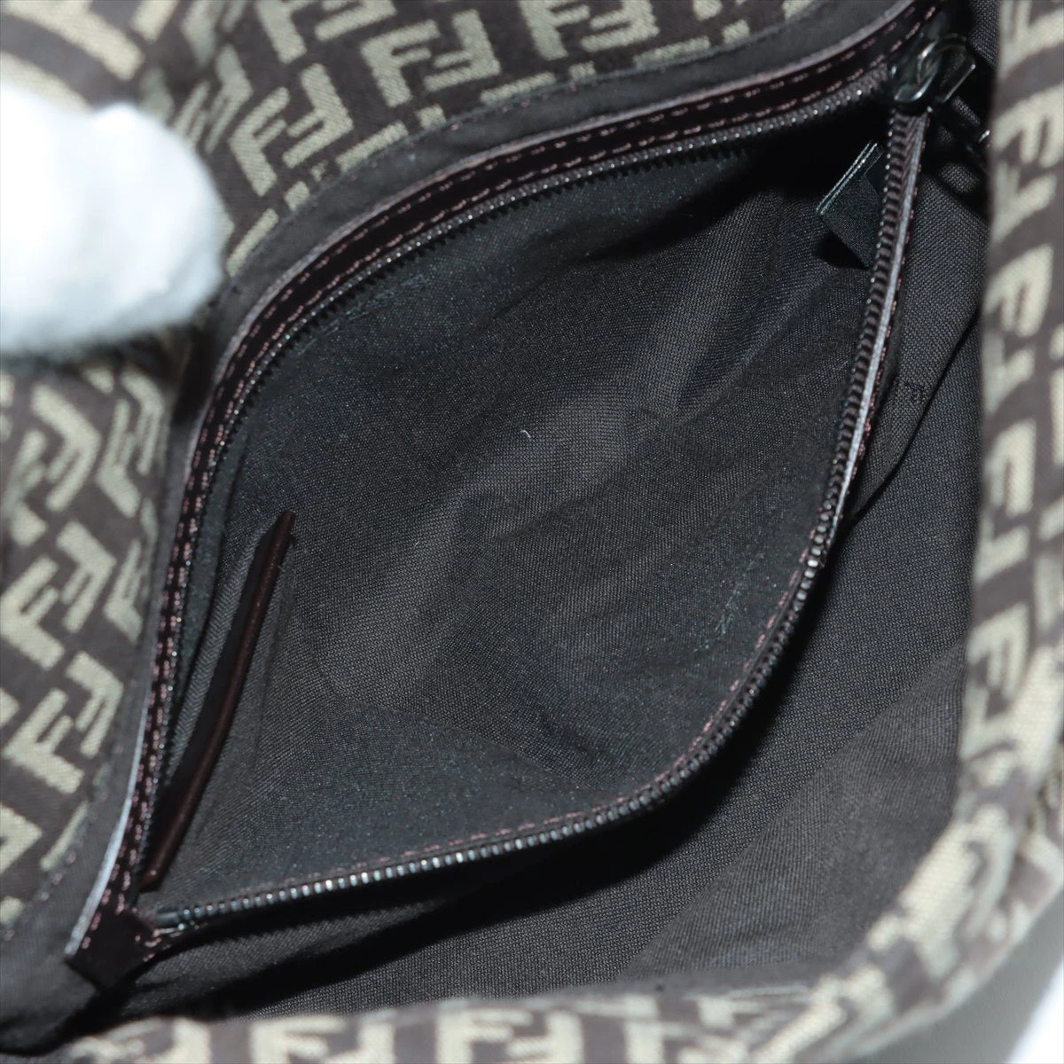 美品　フェンディ　ズッキーノ　キャンバス　レザー　ショルダーバッグ　ブラック フェンディ ワンショルダーバッグ ミニバッグ ハンドバッグ