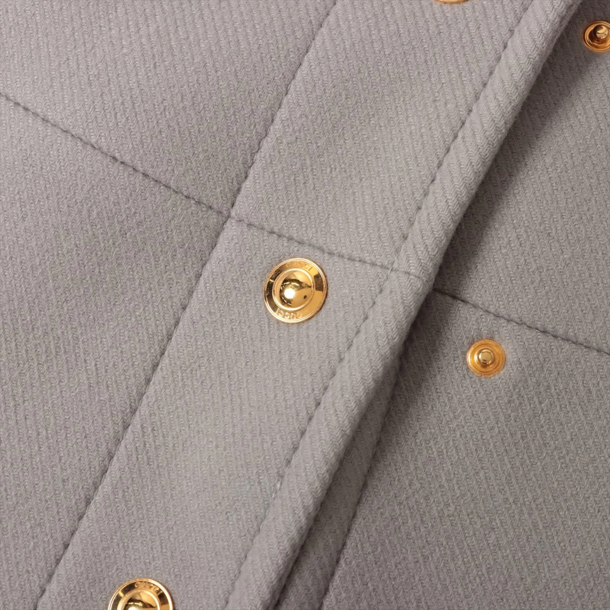 グッチ 11年 コットン×ウール コート 42 グレー 268437 ファー