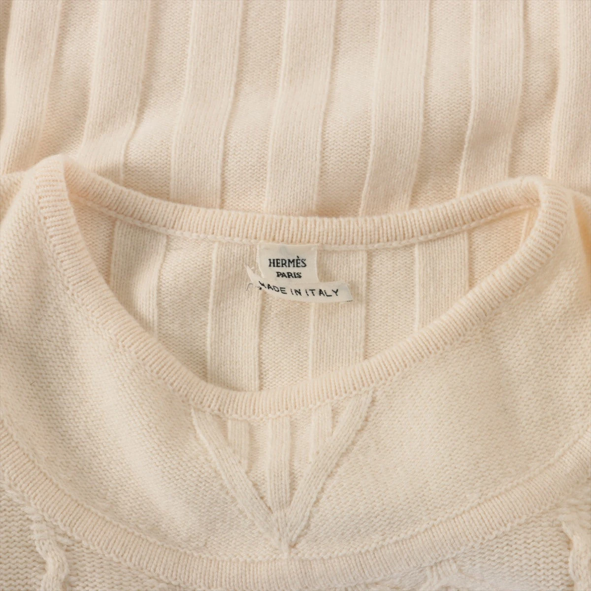 エルメス ウール ニット 34 レディース アイボリー 87-7704 A2347263