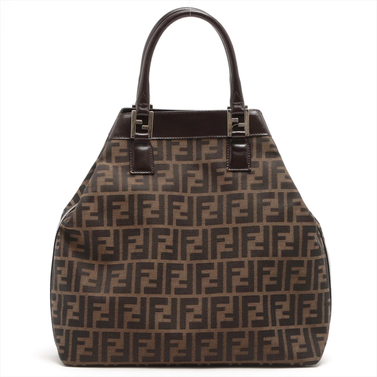本物 良品■フェンディ■ズッカ キャンバス レザー トートバッグ ハンドバッグ FENDI - 本物 フェンディ FENDI ズッカ トートバッグ