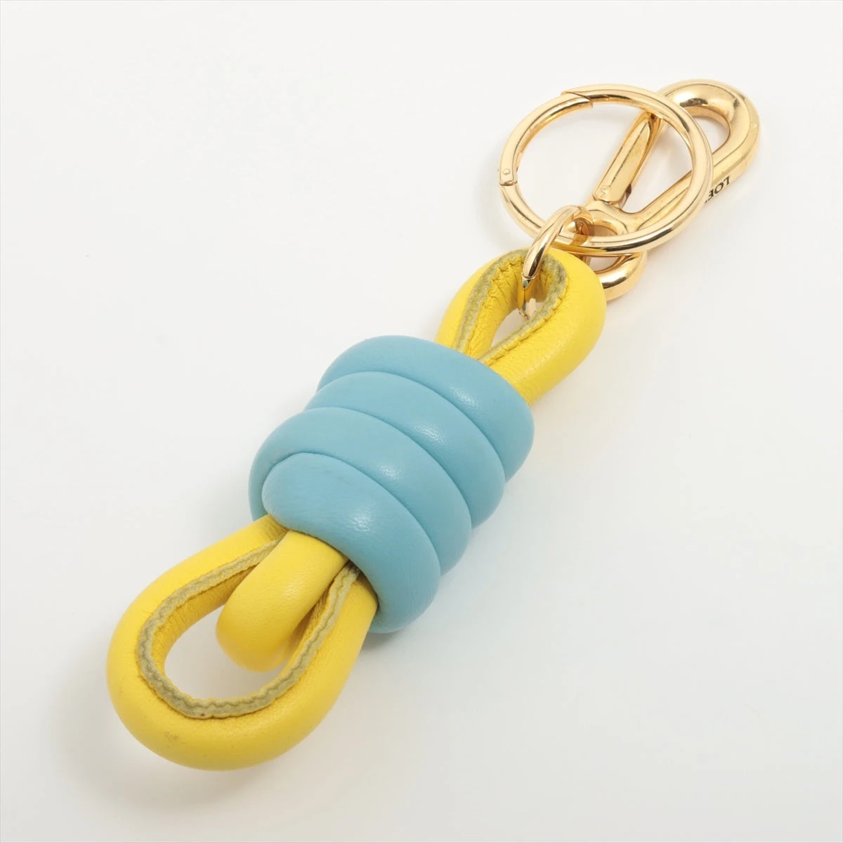 LOEWE ライトブルー×イエロー レザー モノグラムチャーム ロエベ チャーム GP×革 イエロー×ブルー A1937989｜中古ブランド