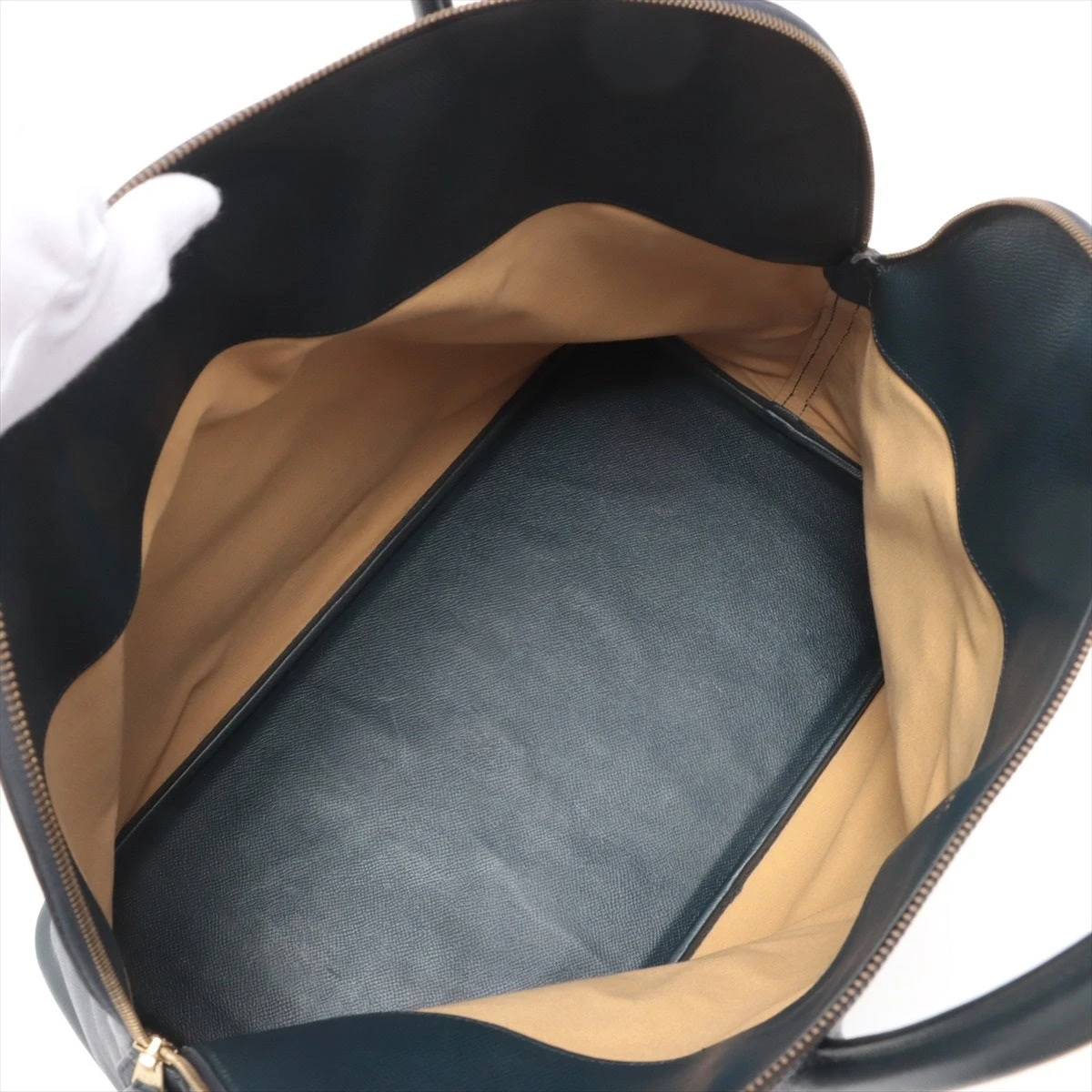 エルメス ボリード45 クシュベル ネイビー ゴールド金具 ○X