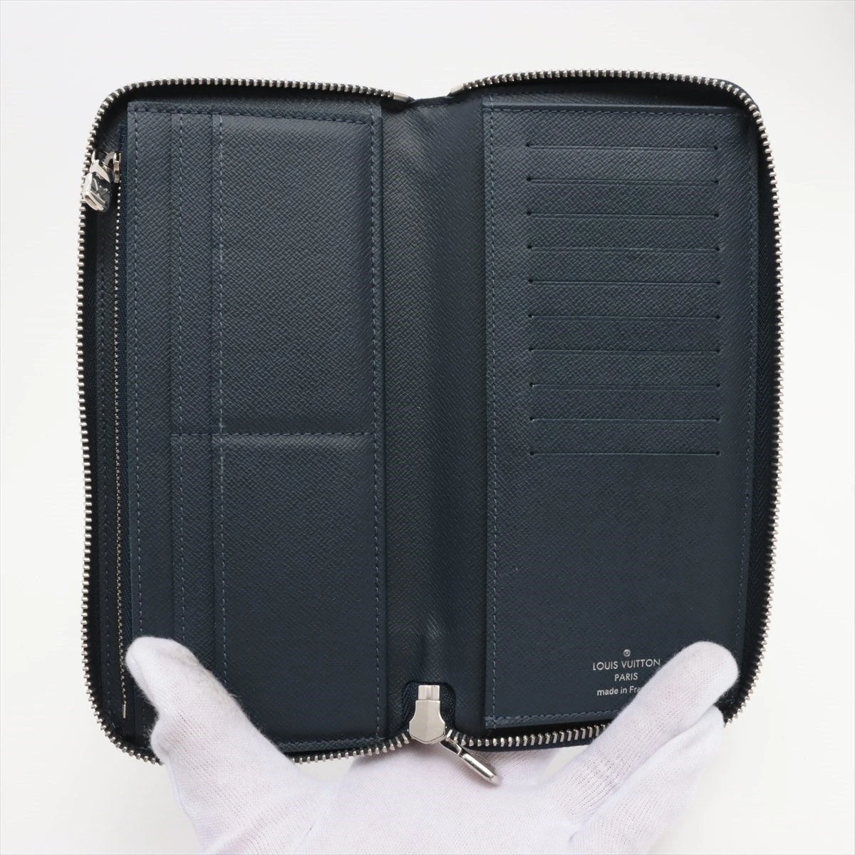 【良品】ルイヴィトン　ジッピーヴェルティカル　M30510 ネイビー　タイガ LOUIS VUITTON】ルイヴィトン『タイガ ジッピーウォレット