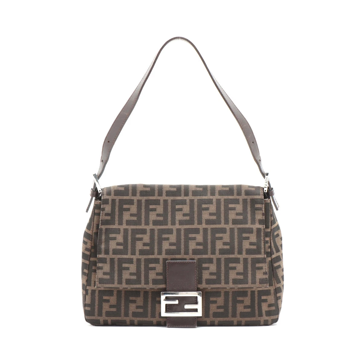 フェンディ ズッカ マンマバケット キャンバス×レザー ショルダー