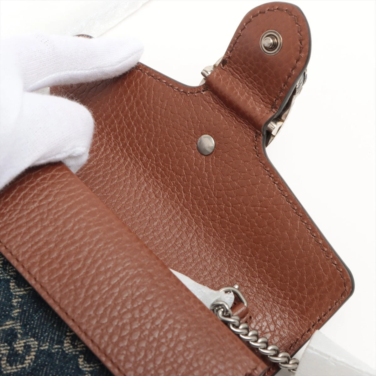 グッチ GGデニム デュオニソス デニム×レザー チェーンショルダー