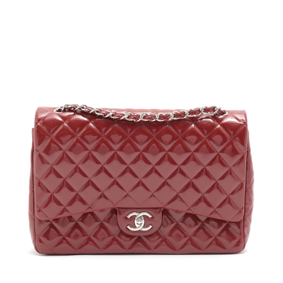 ワインマダム様 CHANEL ダブルフラップ マトラッセ ショルダーバッグ シャネル デカマトラッセ パテントレザー ダブルフラップ ダブル