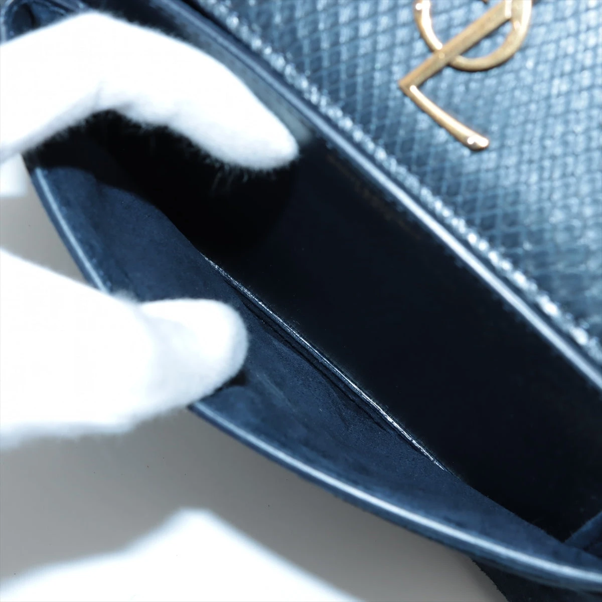 サンローランパリ サンセット パイソン×スエード チェーンショルダー