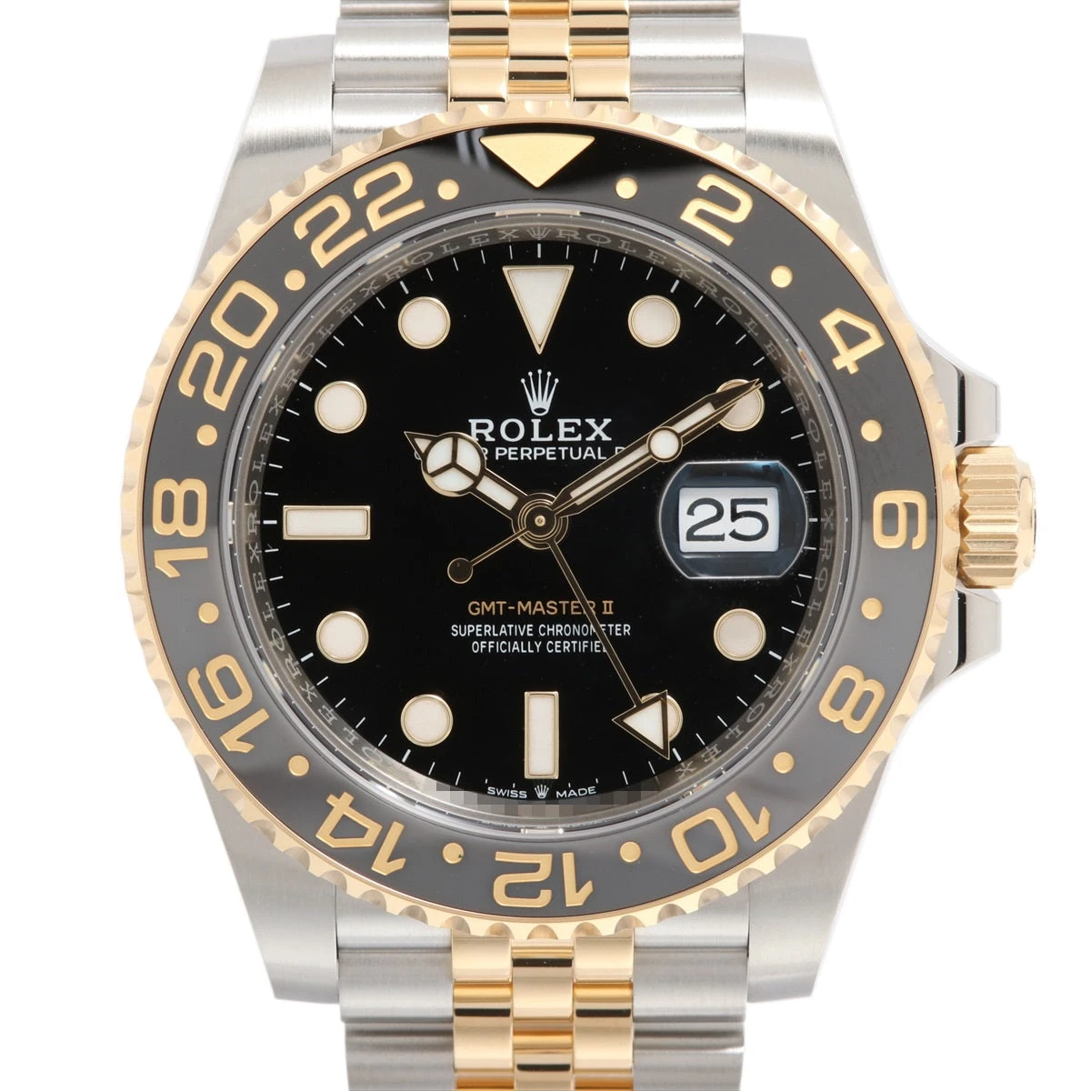 ロレックス GMTマスター Ⅱ 126713GRNR SS×YG AT 黒文字盤
