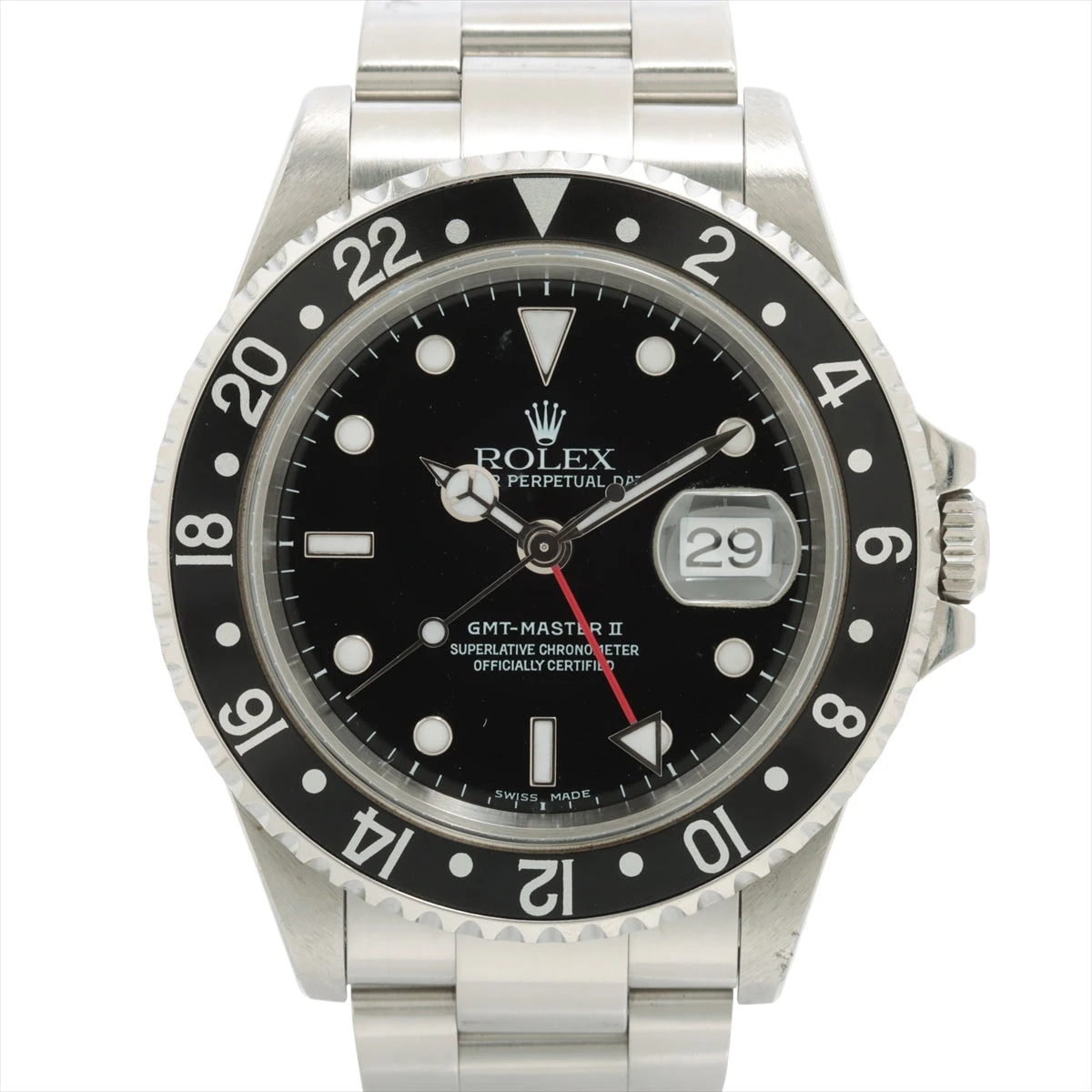ロレックス GMTマスターⅡ 16710 SS AT 黒文字盤 ラグ欠け