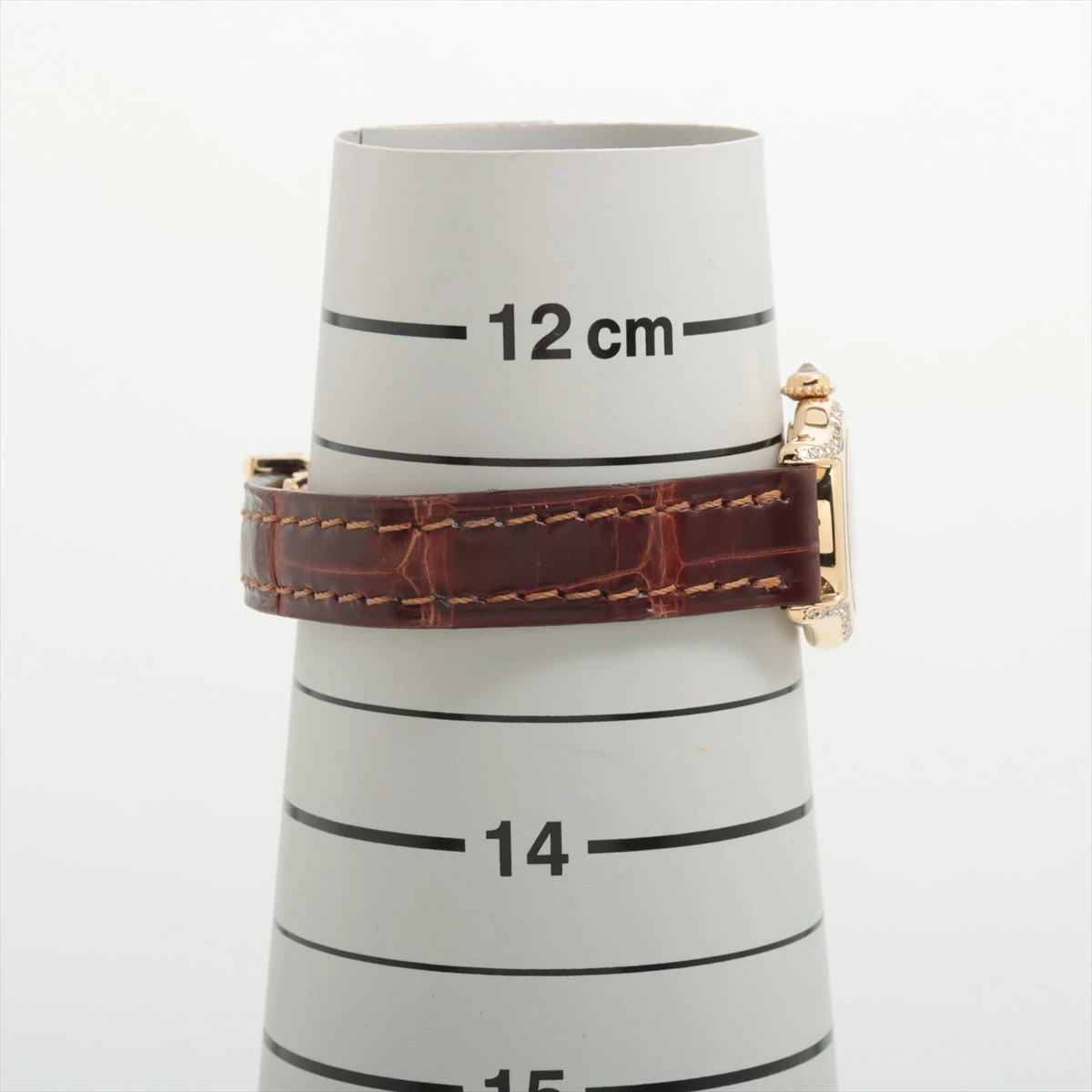 カルティエ ヴィクトリアSM 8057004 YG×革 QZ アイボリー文字盤