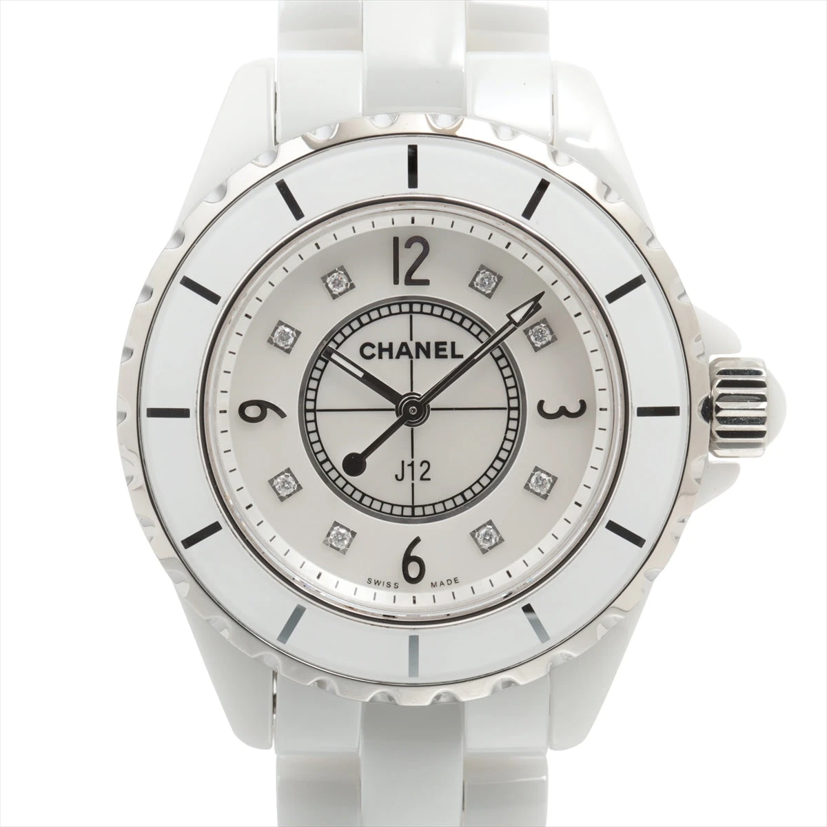 【ひなまつり】シャネルJ12 H2422 33mm 時計 中古)CHANEL シャネル J12 クォーツ 33mm H2422 ホワイトシェル