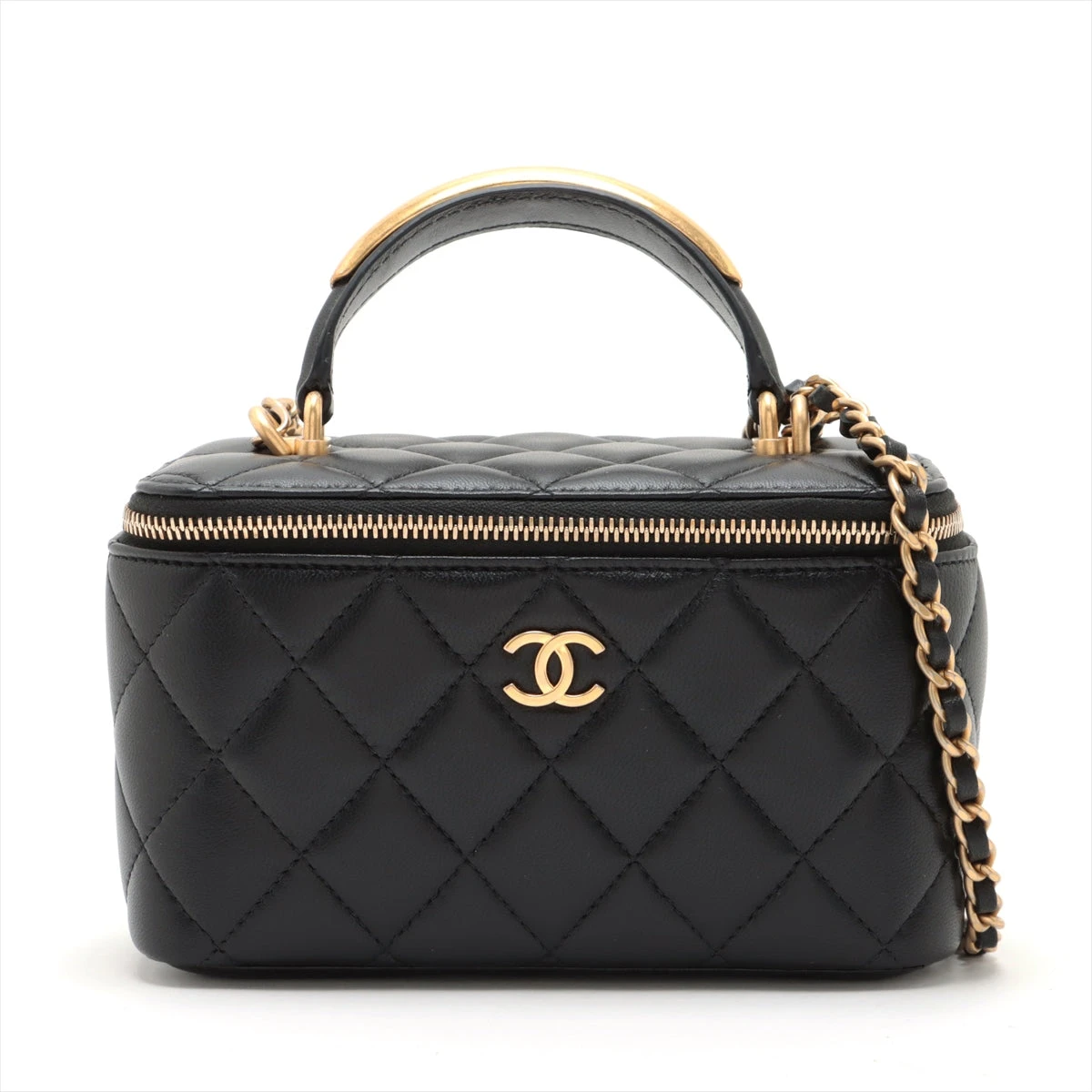 シャネル マトラッセ ラムスキン チェーンショルダーバッグ がま口 ゴールド CHANEL - シャネル マトラッセ チェーンクラッチ リボン がま口