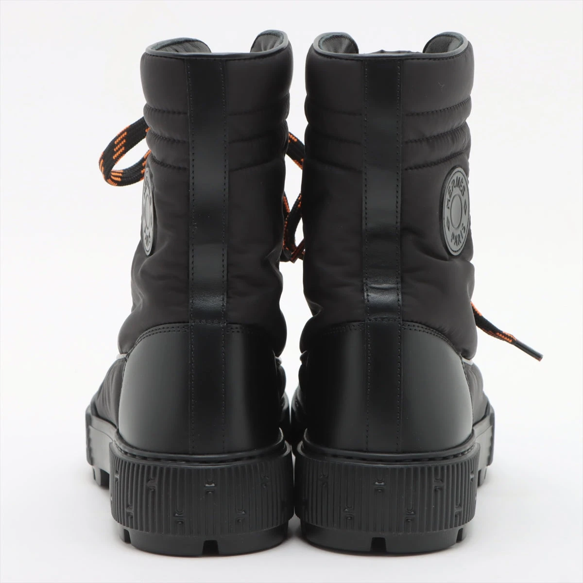 エルメス フレッシュ ナイロン レザー ショート ブーツ size 42 HERMES - エルメス ショートブーツ フレッシュ ナイロン/レザー