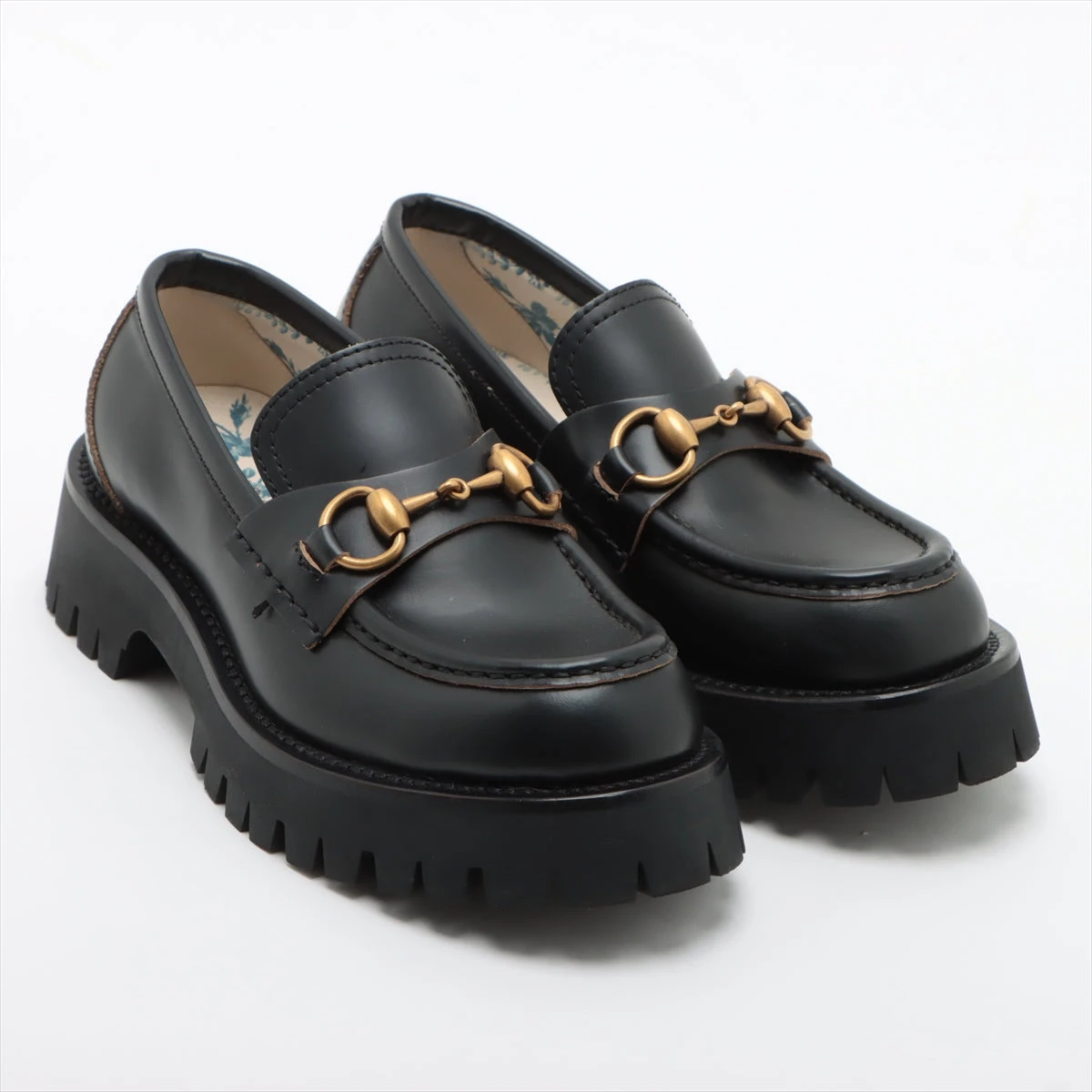 グッチ ホースビット レザー ローファー 35 1/2 レディース