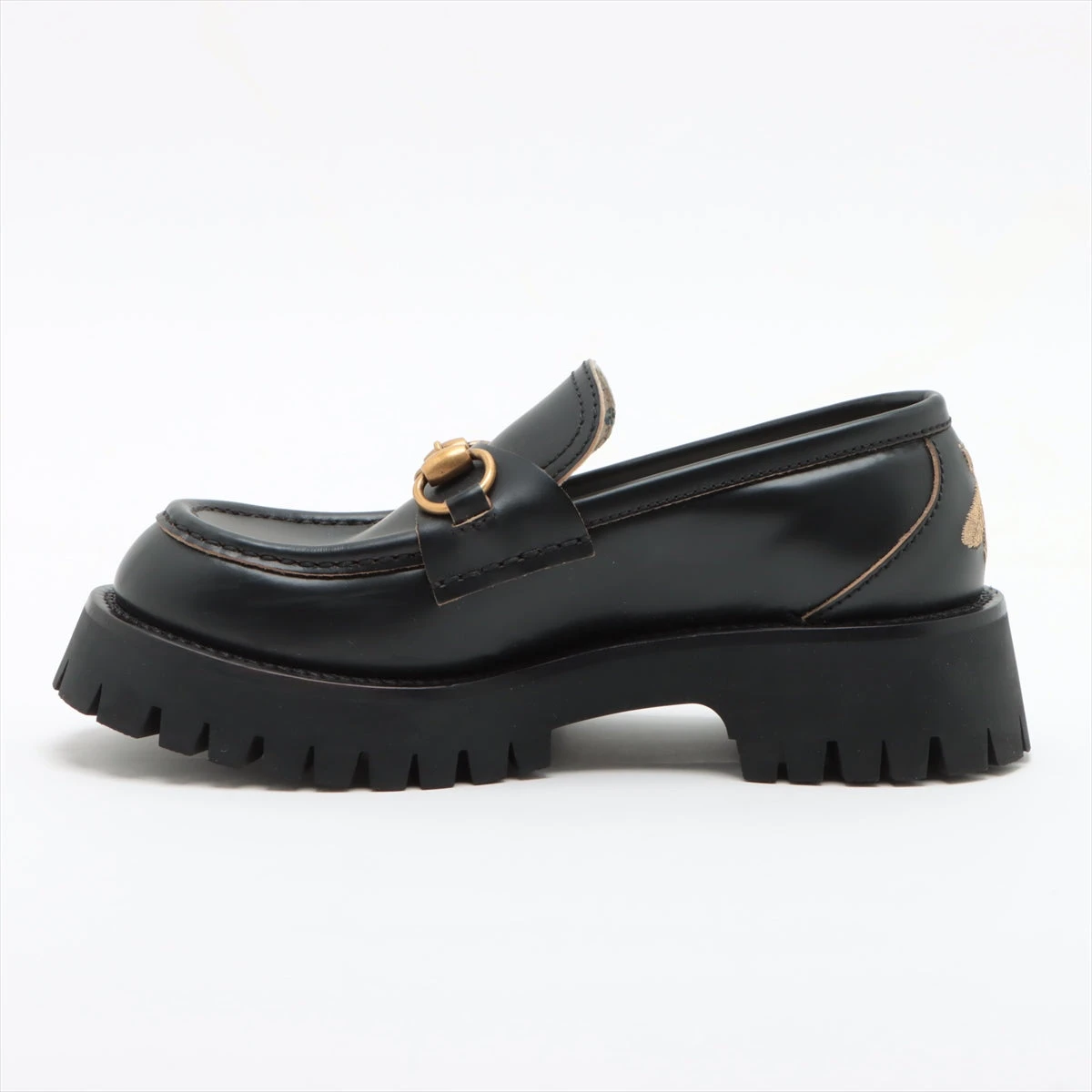 美品　GUCCI　ホースビットローファー　ラグソール　BEE 黒　35 1/2 美品 GUCCI ホースビットローファー ラグソール BEE 黒 35 1/2