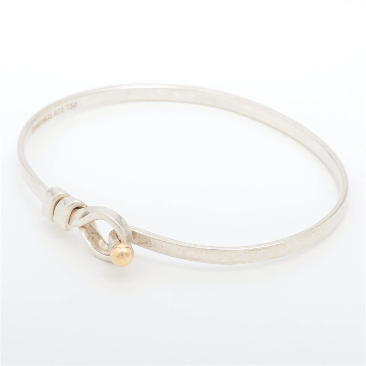 ティファニー　バングル　ラブノット　シルバー925×ゴールド750 ブレスレット ティファニー ラブノット ブレスレット 925×750 12.1g ゴールド