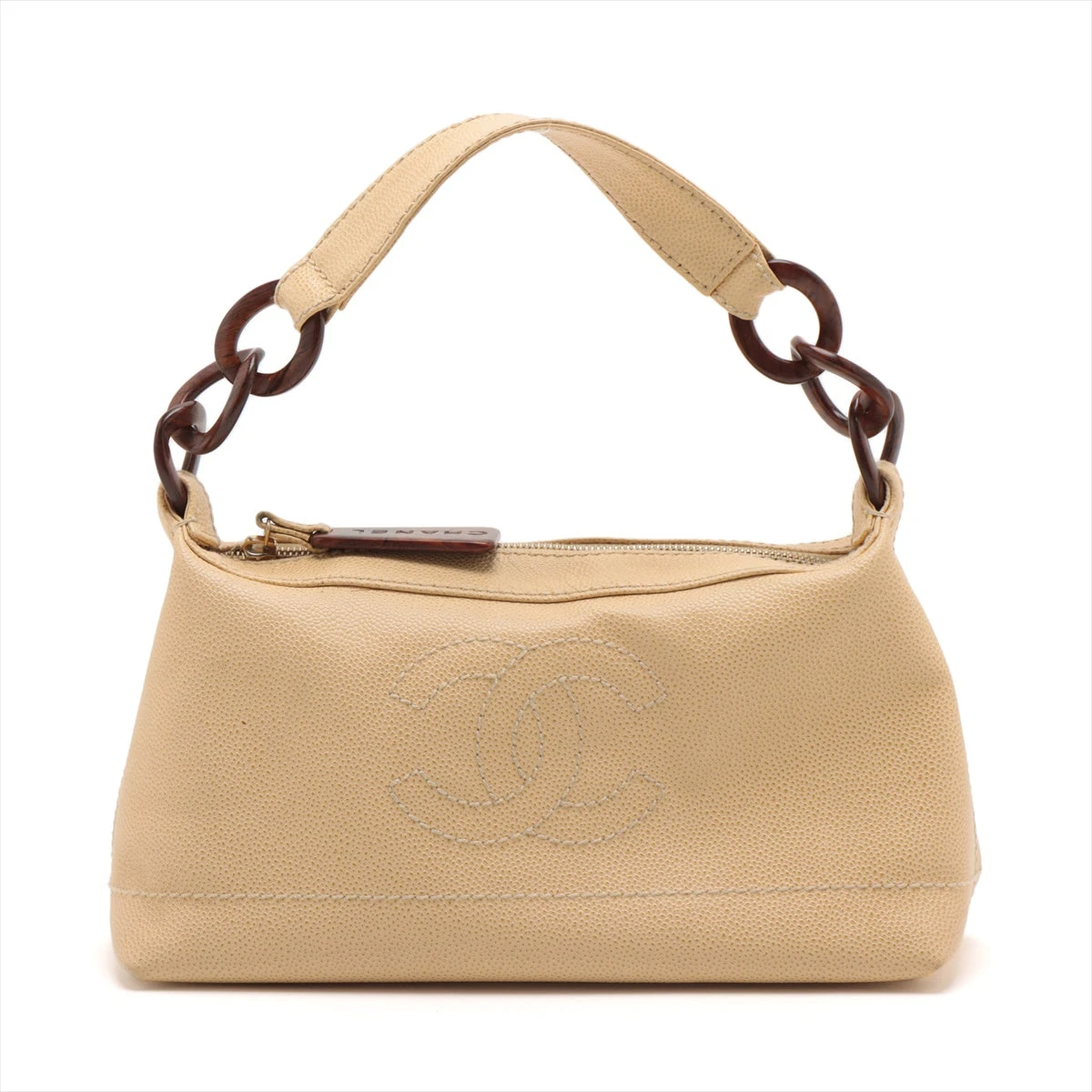 CHANEL ハンドバッグ キャビアスキン プラチェーン【シャネル】 シャネル ココマーク キャビアスキン チェーンハンドバッグ プラ