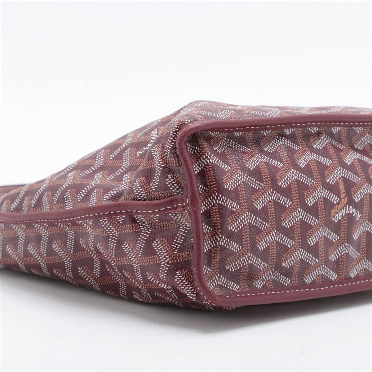 ゴヤール サンルイジュニア PVC×レザー トートバッグ ボルドー