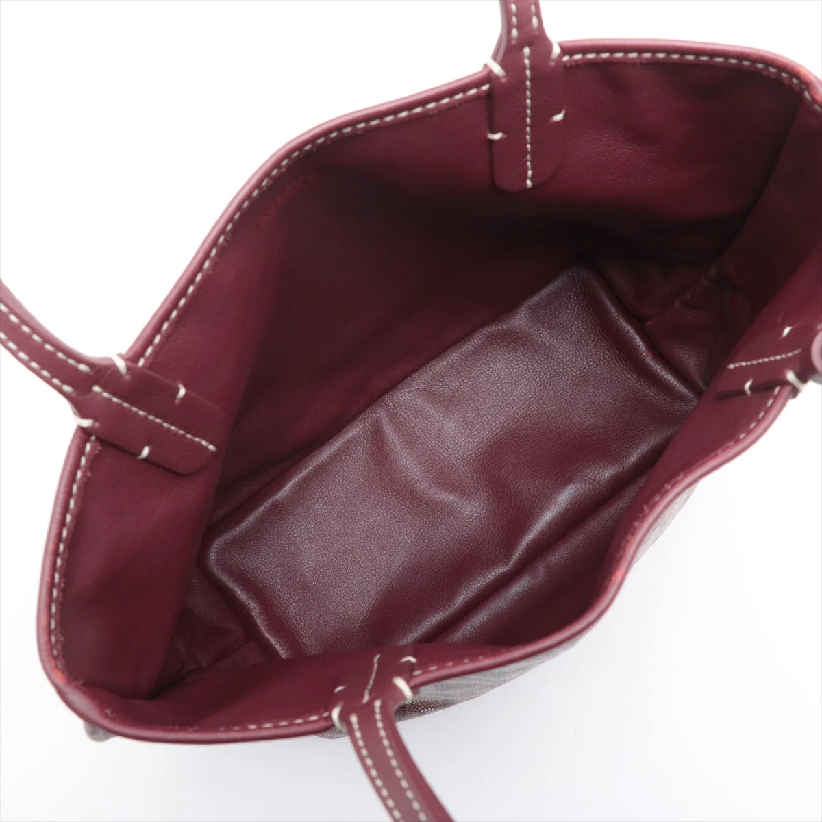 ゴヤール サンルイジュニア PVC×レザー トートバッグ ボルドー