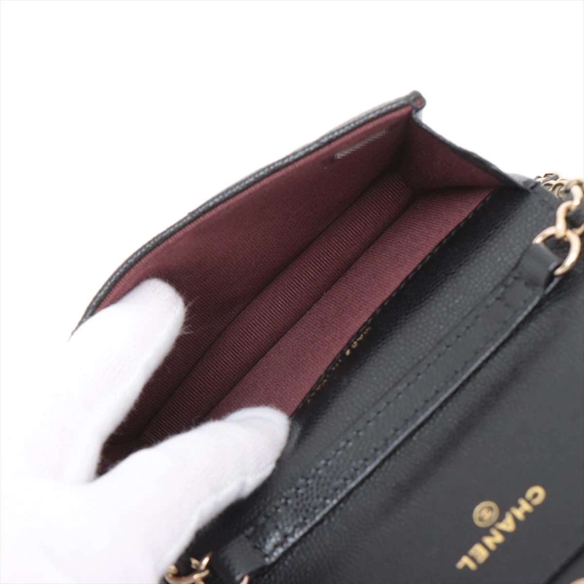 シャネル ミニミニマトラッセ キャビアスキン チェーンショルダー