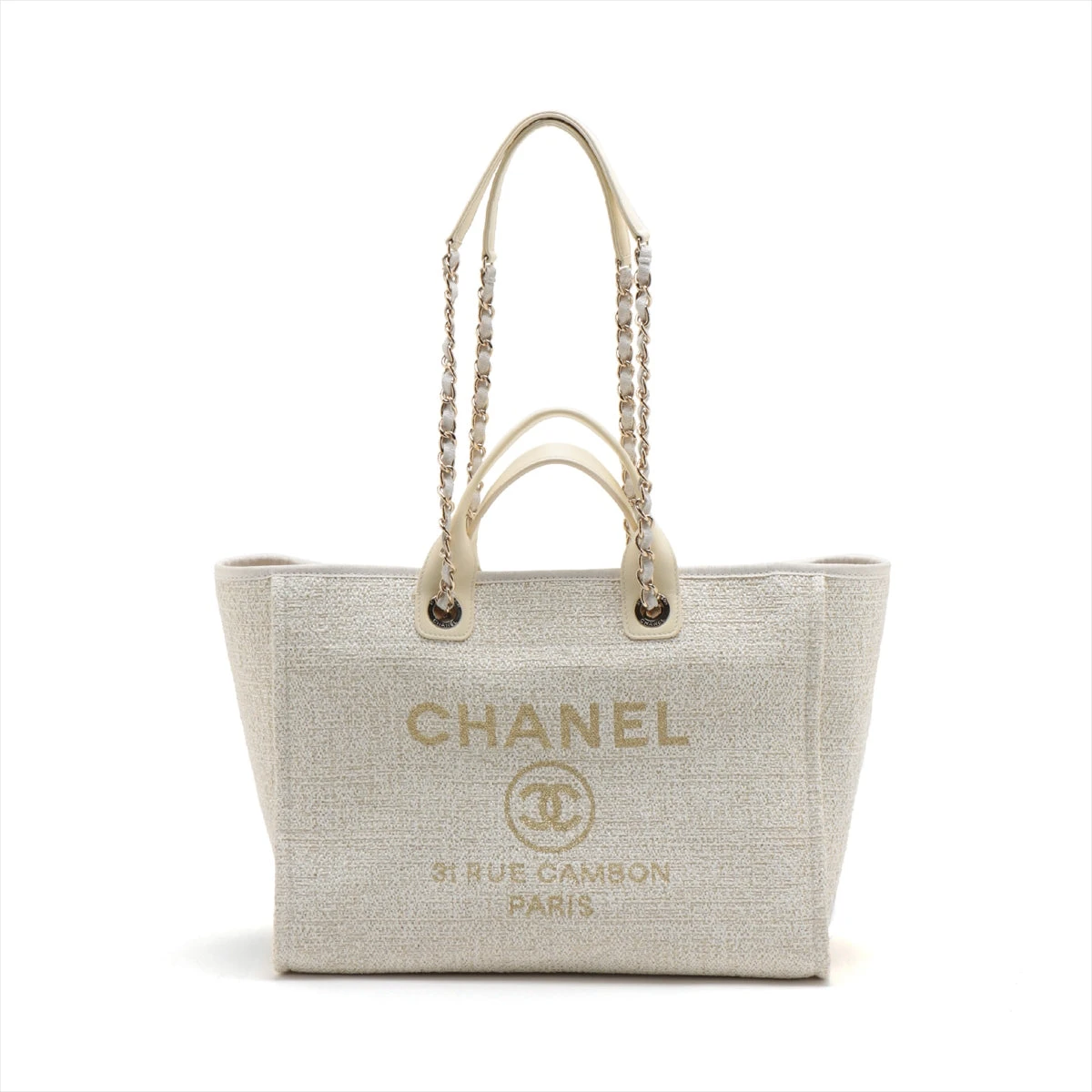 シャネル ドーヴィルGM キャンバス×レザー 2WAYハンドバッグ ベージュ  