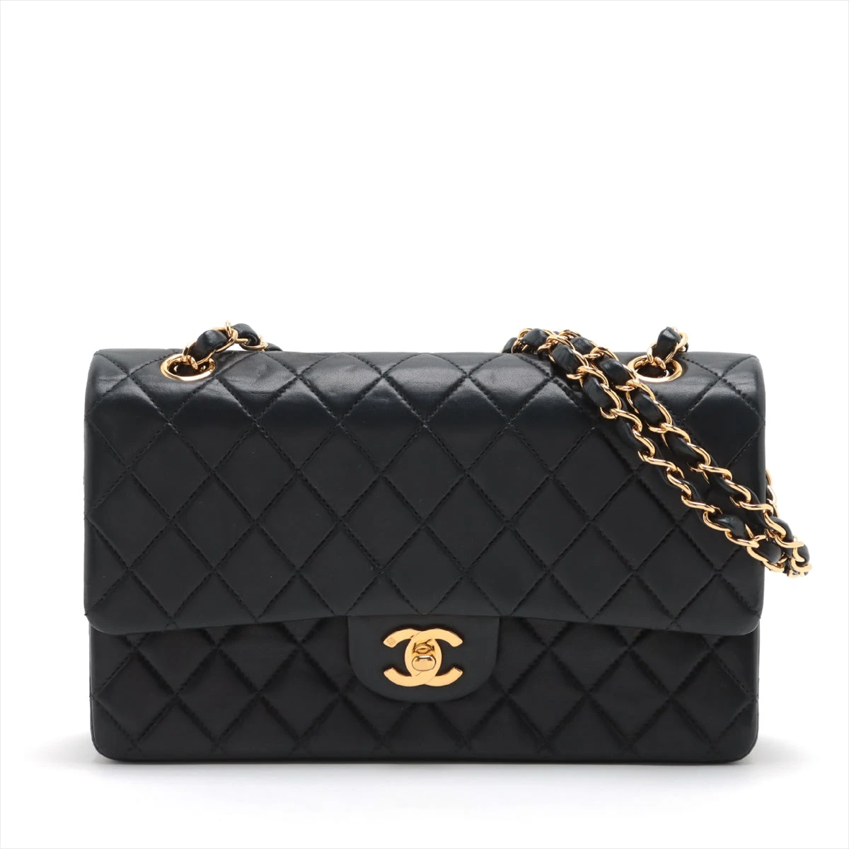 シャネル マトラッセ ラムスキン ダブルフラップ ダブルチェーンバッグ