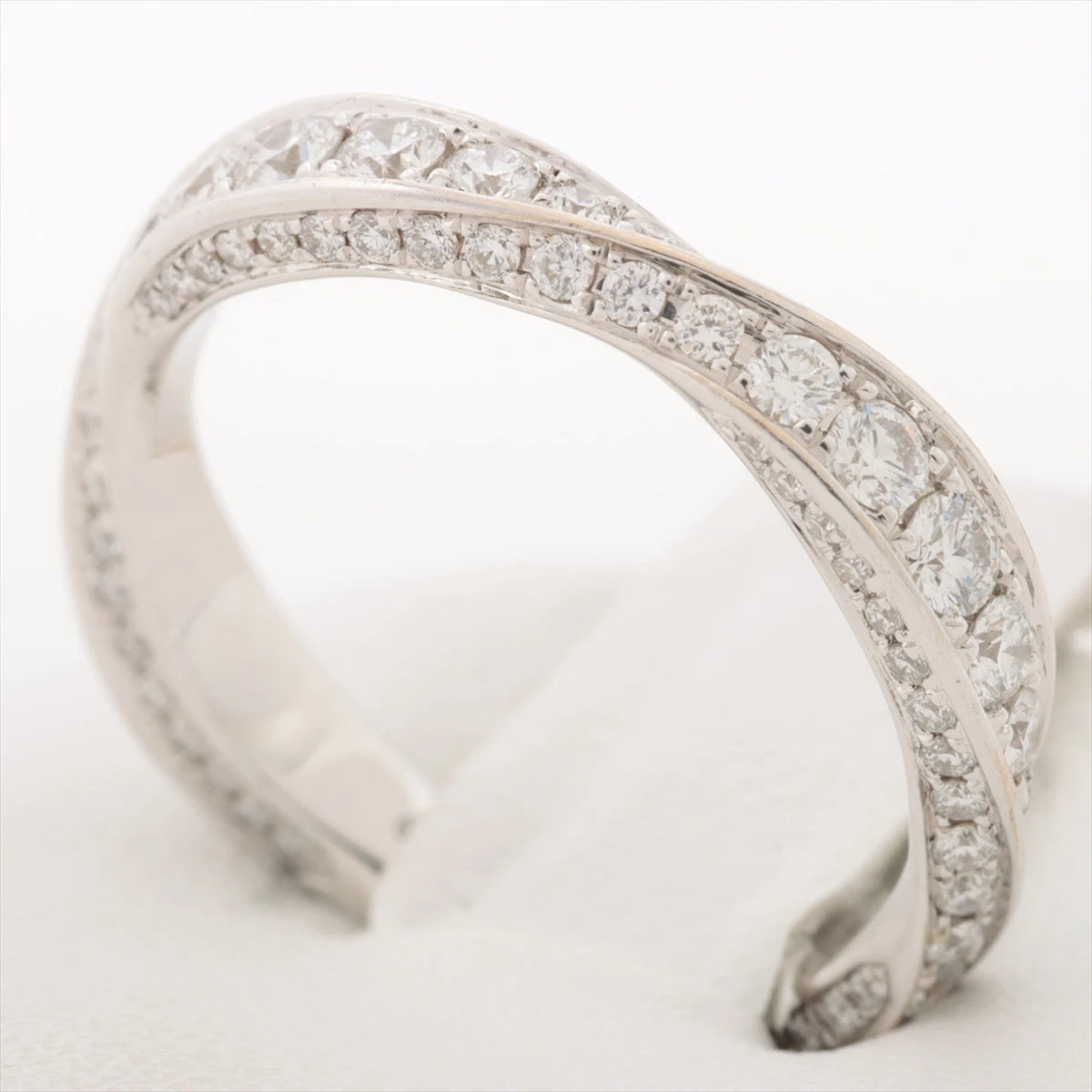 ★GRAFF★ スパイラル ダイヤリング ペア 定価129万 グラフ/リング/スパイラル パヴェ ダイヤモンド バンド/K18PG