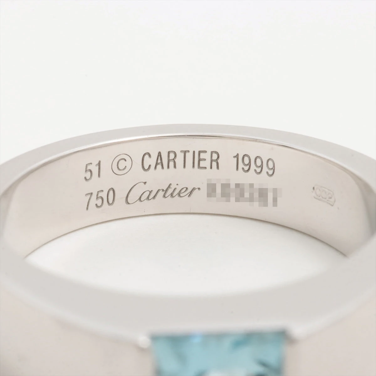 カルティエ タンク アクアマリン リング 750(WG) 9.8g 51 アクア