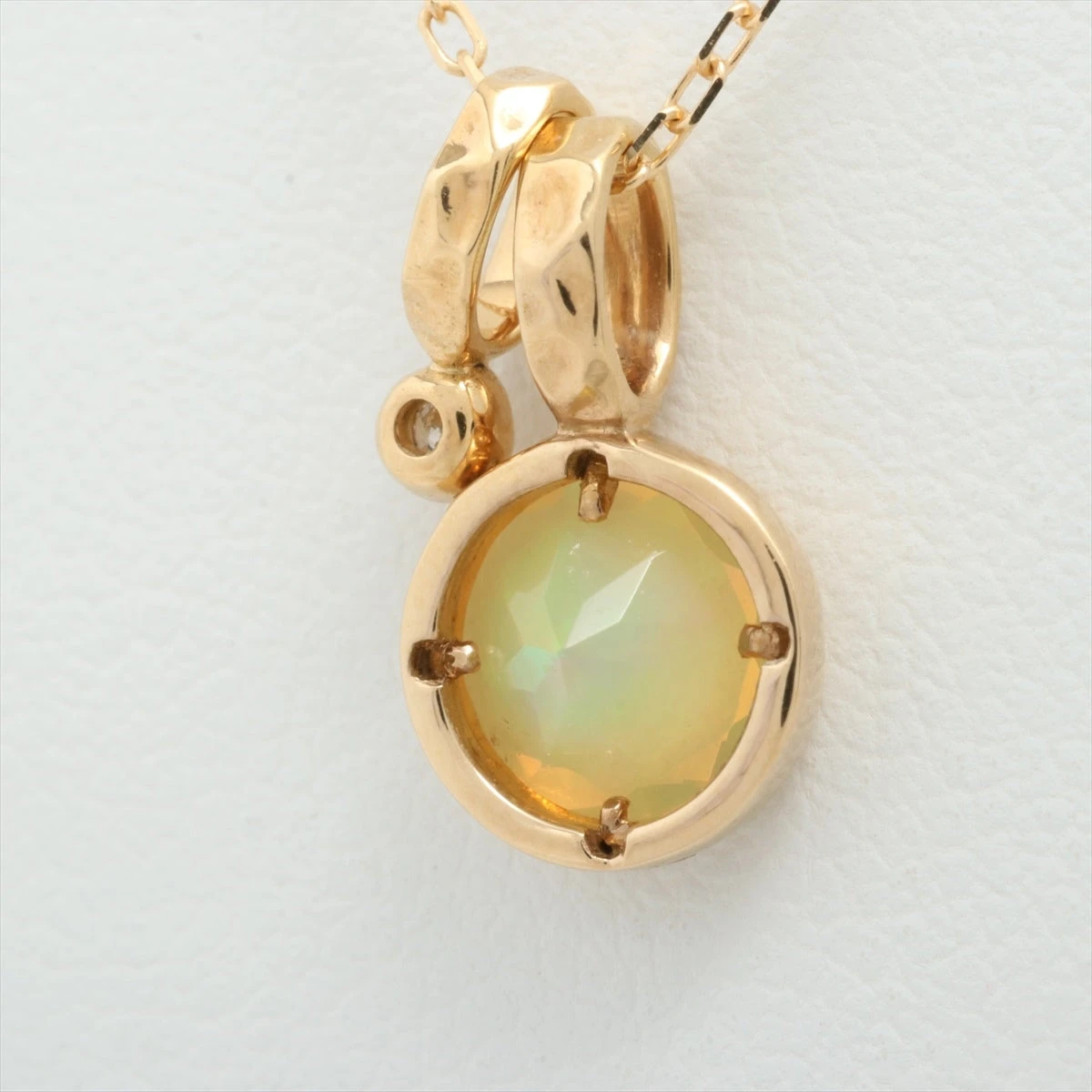 スタージュエリー オパール ダイヤ ネックレス K18(YG) 1.8g