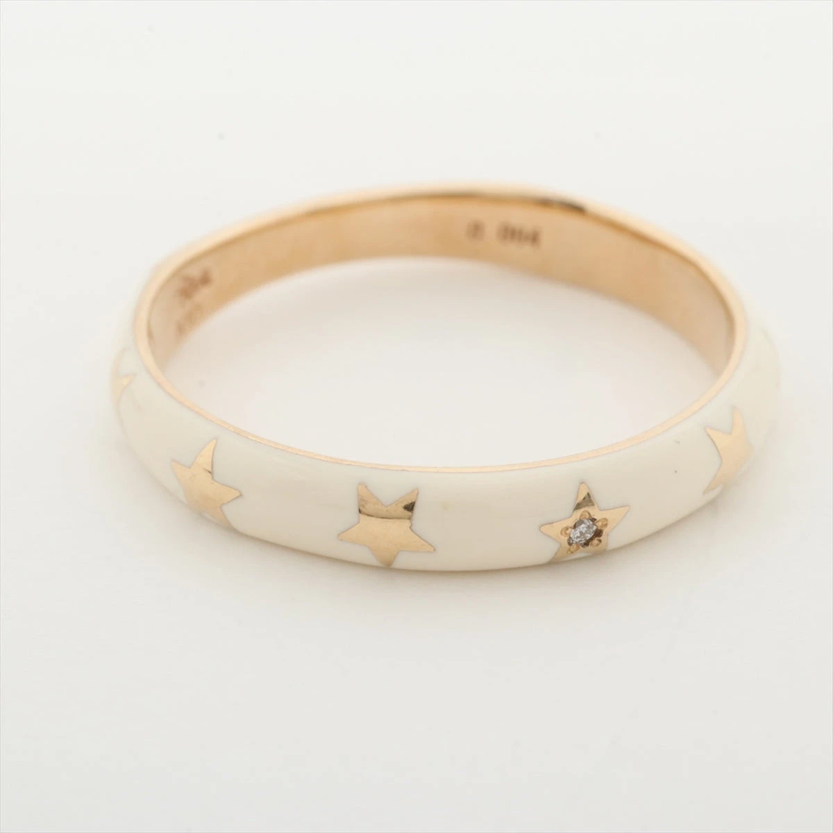 スタージュエリー　KIO エナメルリング スタージュエリー ダイヤ エナメル リング K10(YG) 1.2g 0.004 刻印