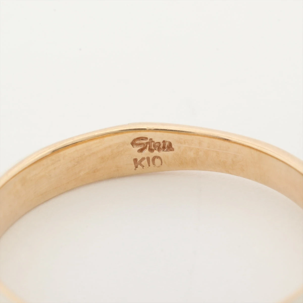 スタージュエリー ダイヤ エナメル リング K10(YG) 1.2g 0.004 刻印