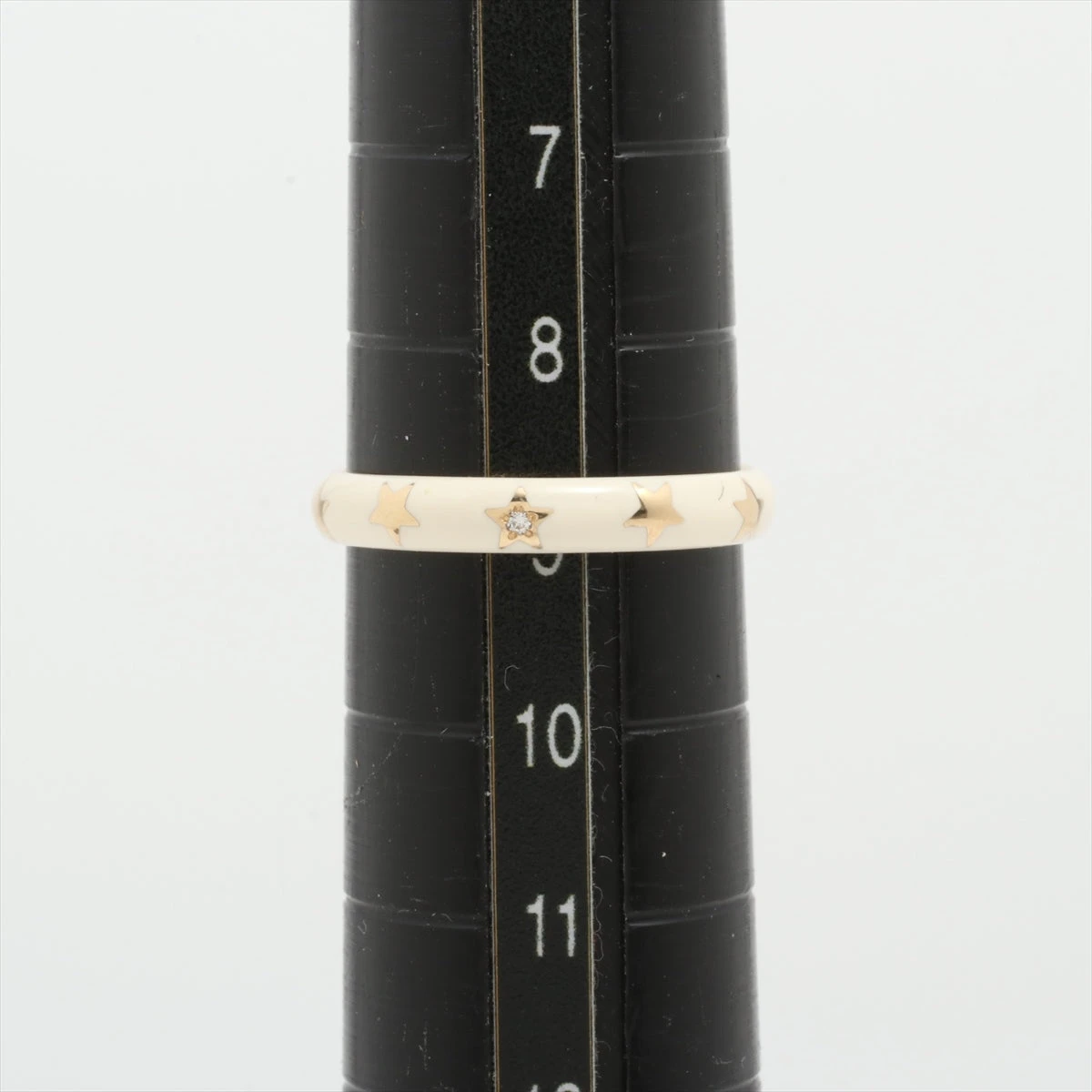 スタージュエリー ダイヤ エナメル リング K10(YG) 1.2g 0.004 刻印