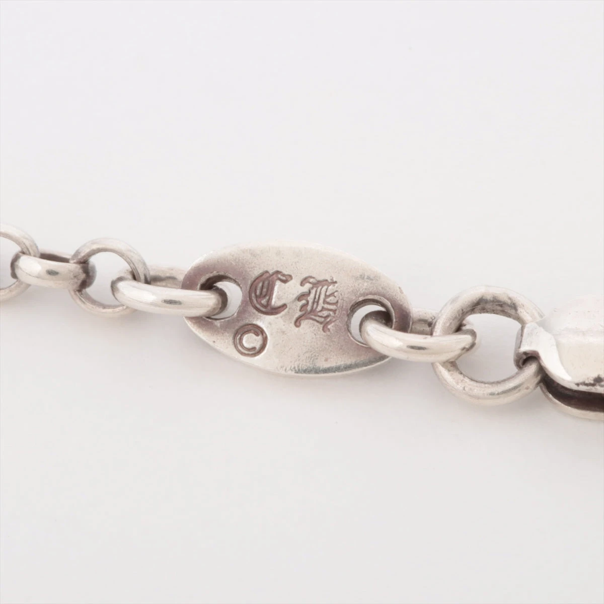 【送料無料】クロムハーツ フレームド CH＋ ダイヤ　ロールチェーン　インボイス付　正規品　美品　Chrome Hearts クロムハーツ フレームドCHプラス ネックレス 925 9.7g 1ダイヤ ロール