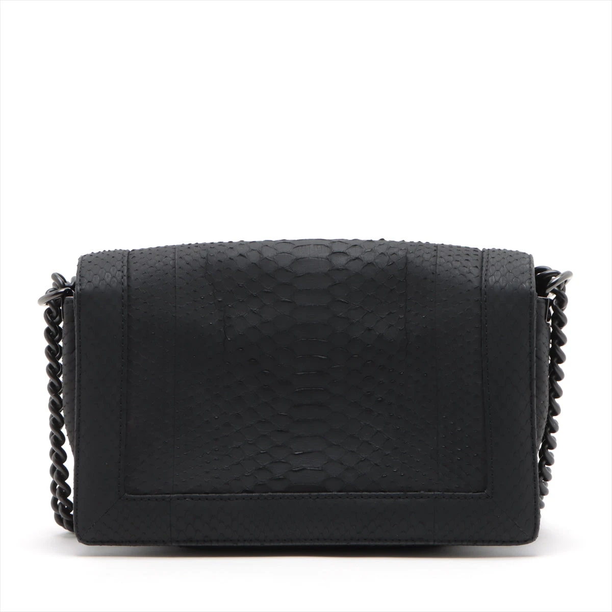 シャネル ボーイシャネル パイソン チェーンショルダーバッグ ブラック