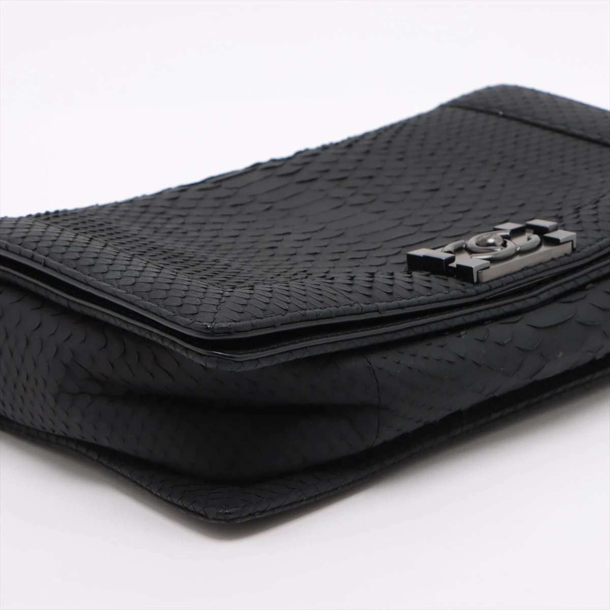 ✨ CHANEL パイソン チェーン ショルダーバッグ✨ シャネル ボーイシャネル パイソン チェーンショルダーバッグ ブラック