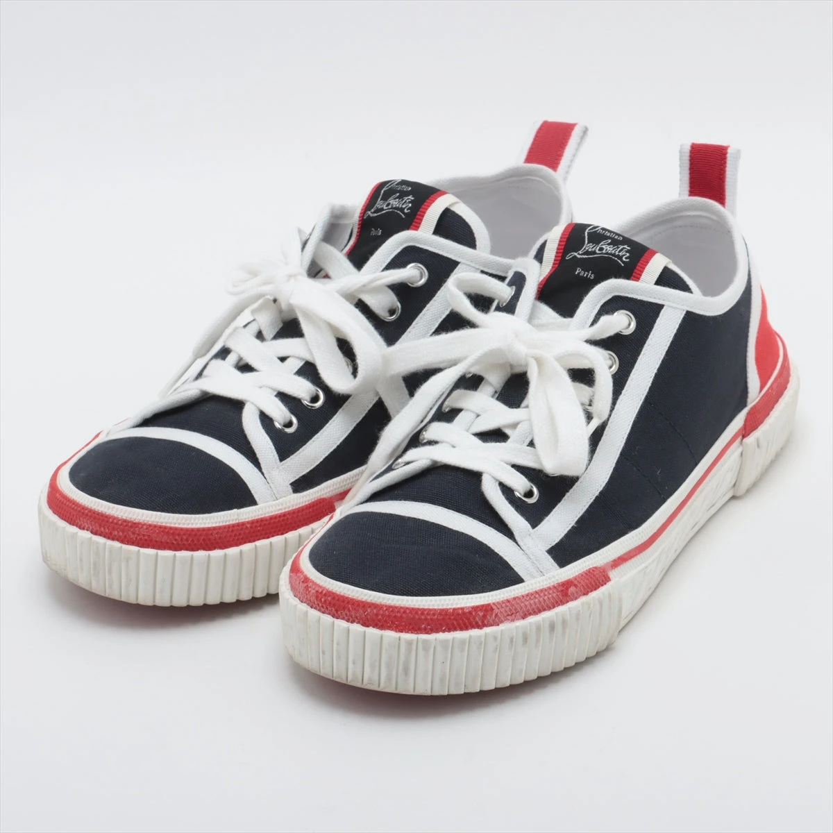 クリスチャンルブタン キャンバス×レザー スニーカー 40 メンズ