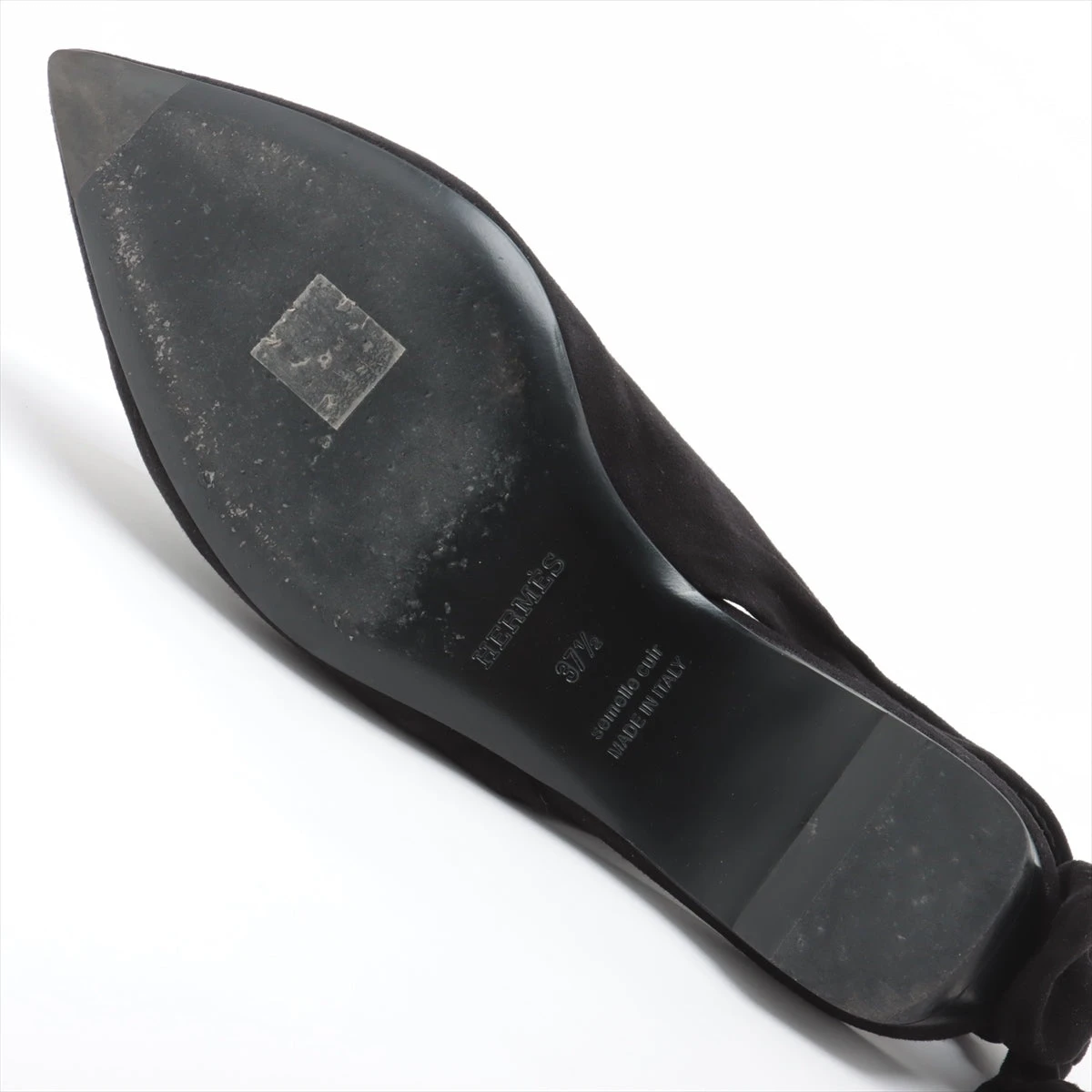 エルメス スエード×カシミヤ フラットパンプス 37 1/2 レディース