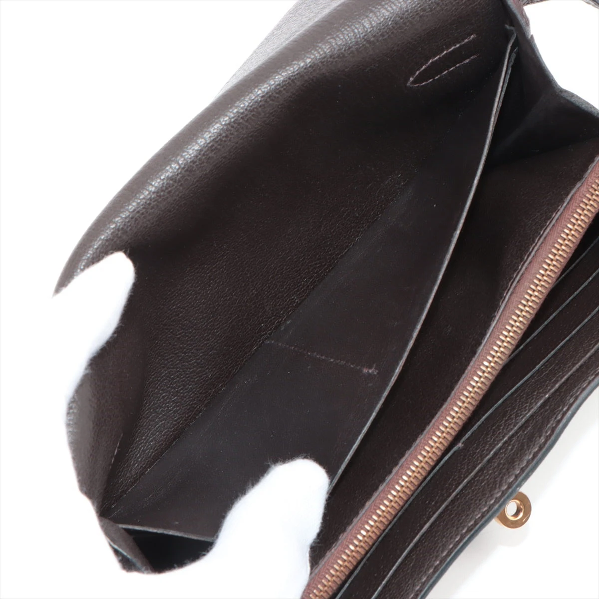 エルメス ケリーウォレット オーストリッチ 財布 ブラック×ブラウン