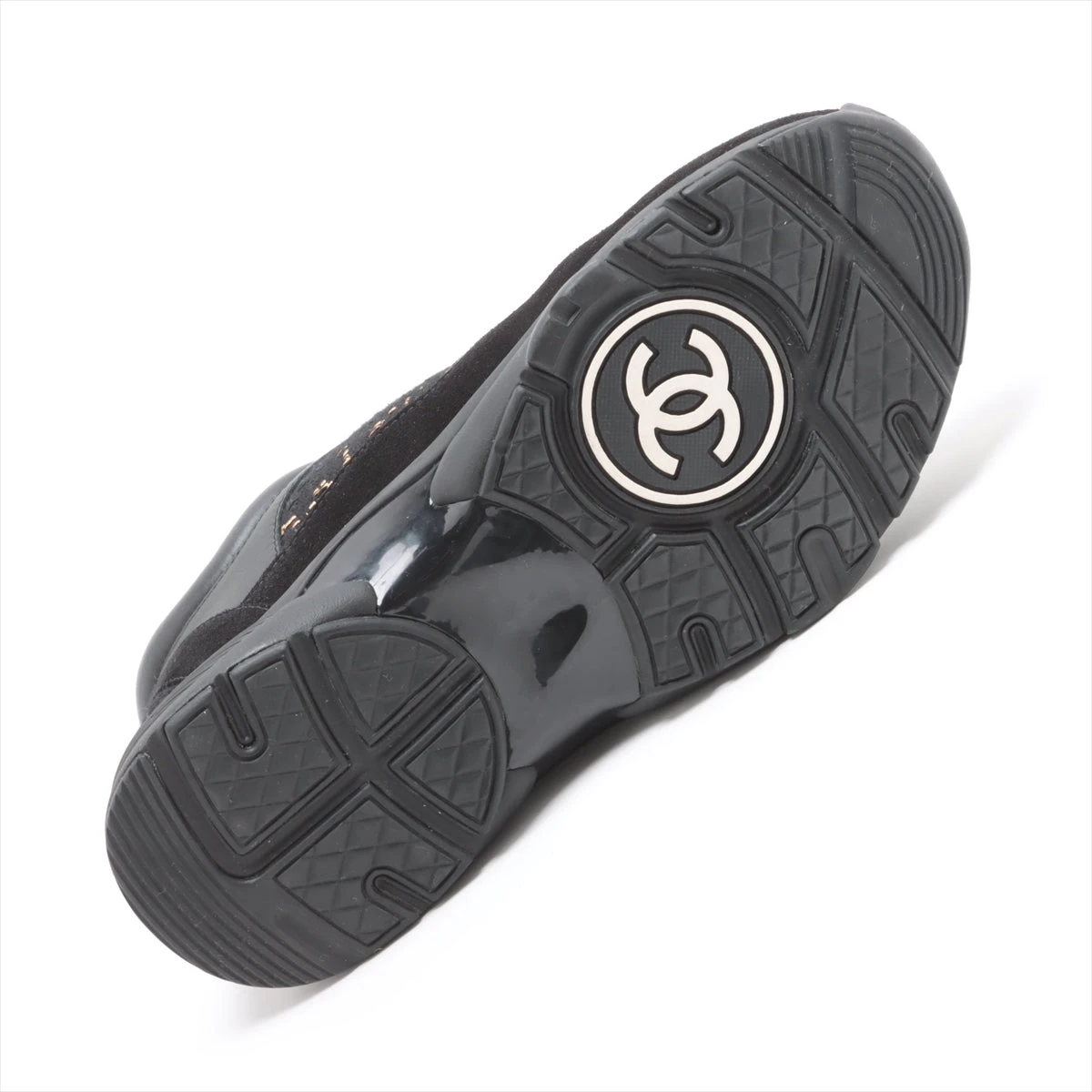 70472 auth CHANEL black shiny leather 2023 23S Loafers Shoes