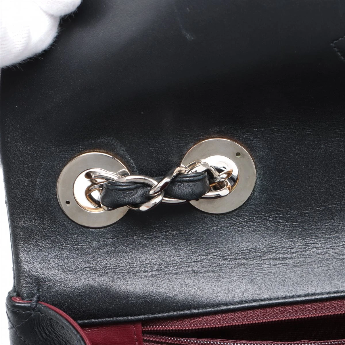 CHANEL マトラッセ25 ラムスキン ダブルフラップ ブラック　シルバー金具 シャネル デカマトラッセ ラムスキン シングルフラップ ダブルチェーン