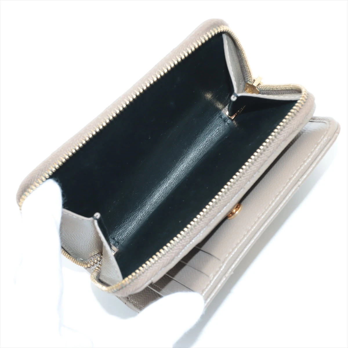 サンローラン　パリ　Vステッチ　コンパクト　財布　ベージュ サンローランパリ Vステッチ GUE403723 レザー 財布 ベージュ