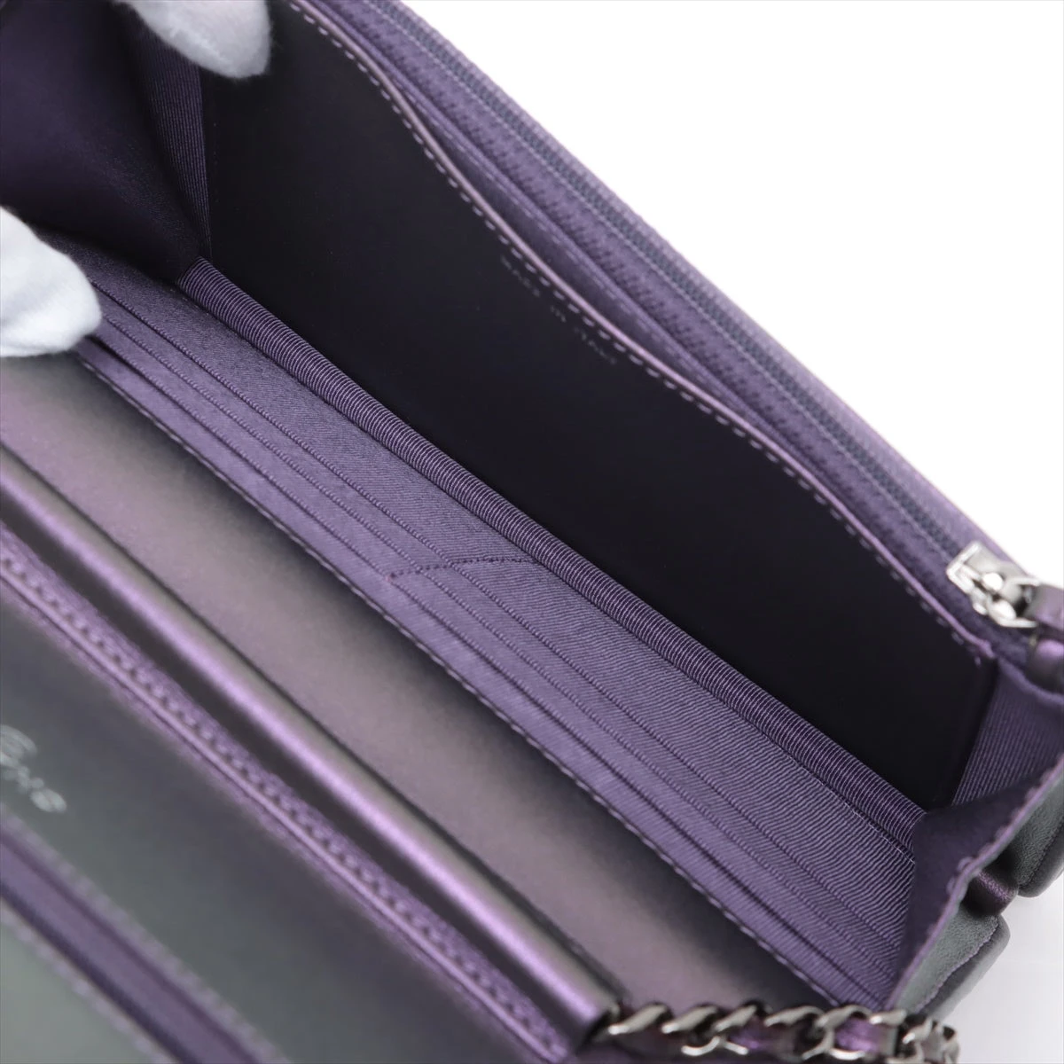 VINTAGE シャネル ジップロングウォレット ラムスキン パープル CHANEL Chanel long zip wallet wallet/accessory, picorolle
