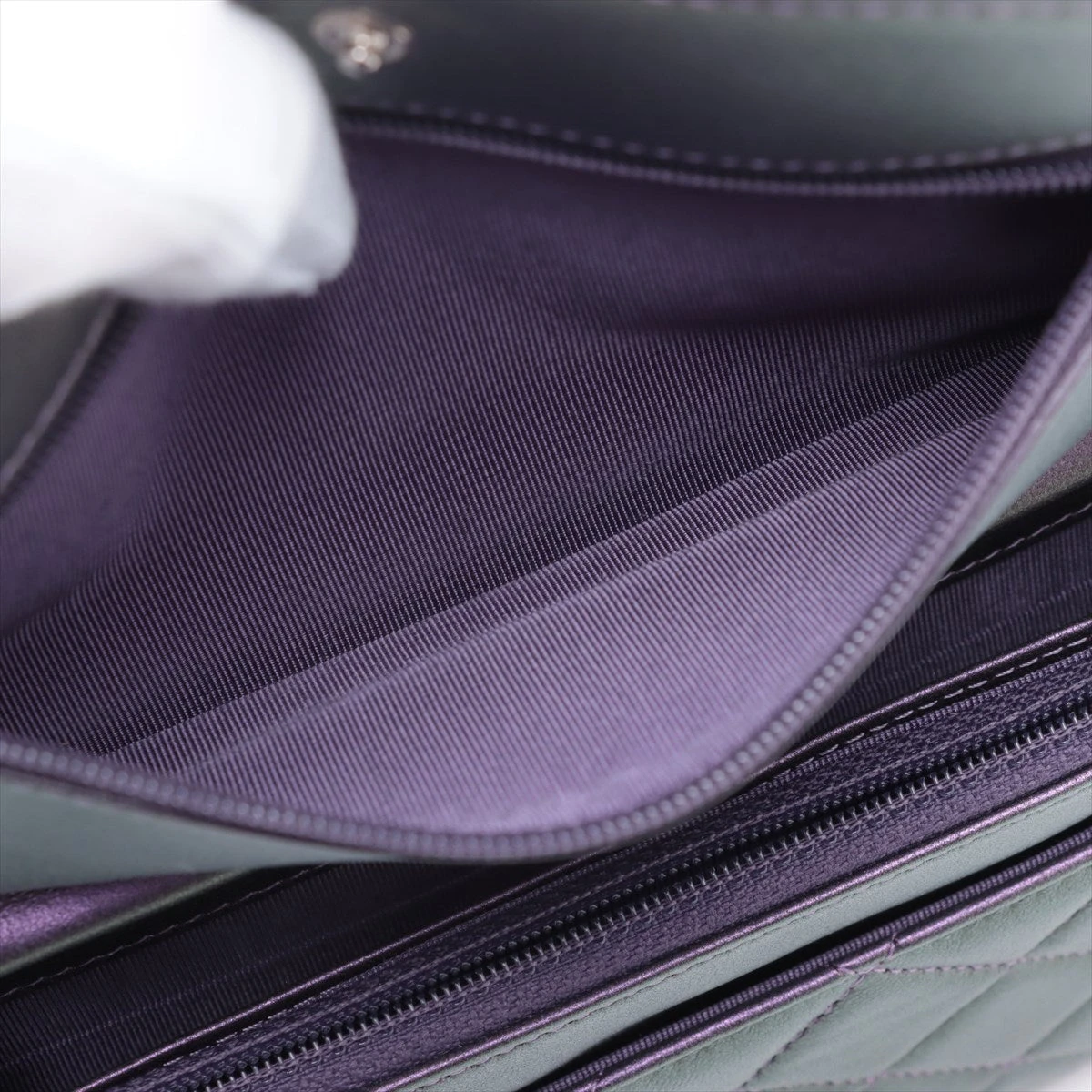 シャネル マトラッセ ラムスキン チェーンウォレット メタリック