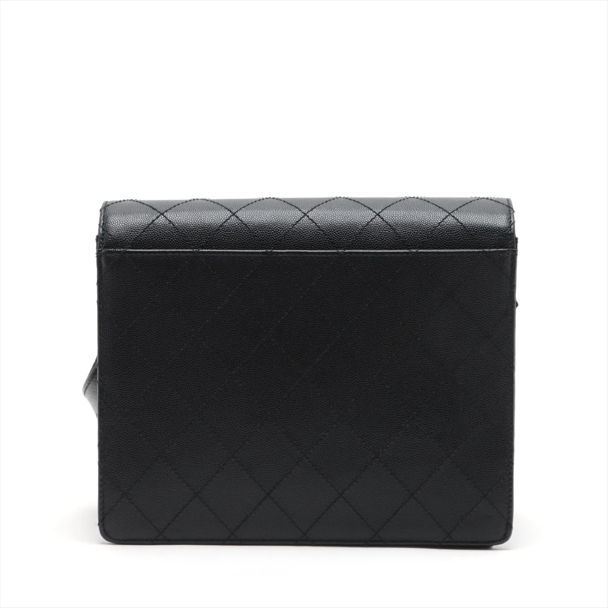 CHANEL ブラック マトラッセ キャビアスキン 返品可 シャネル CHANEL マトラッセ 23cm